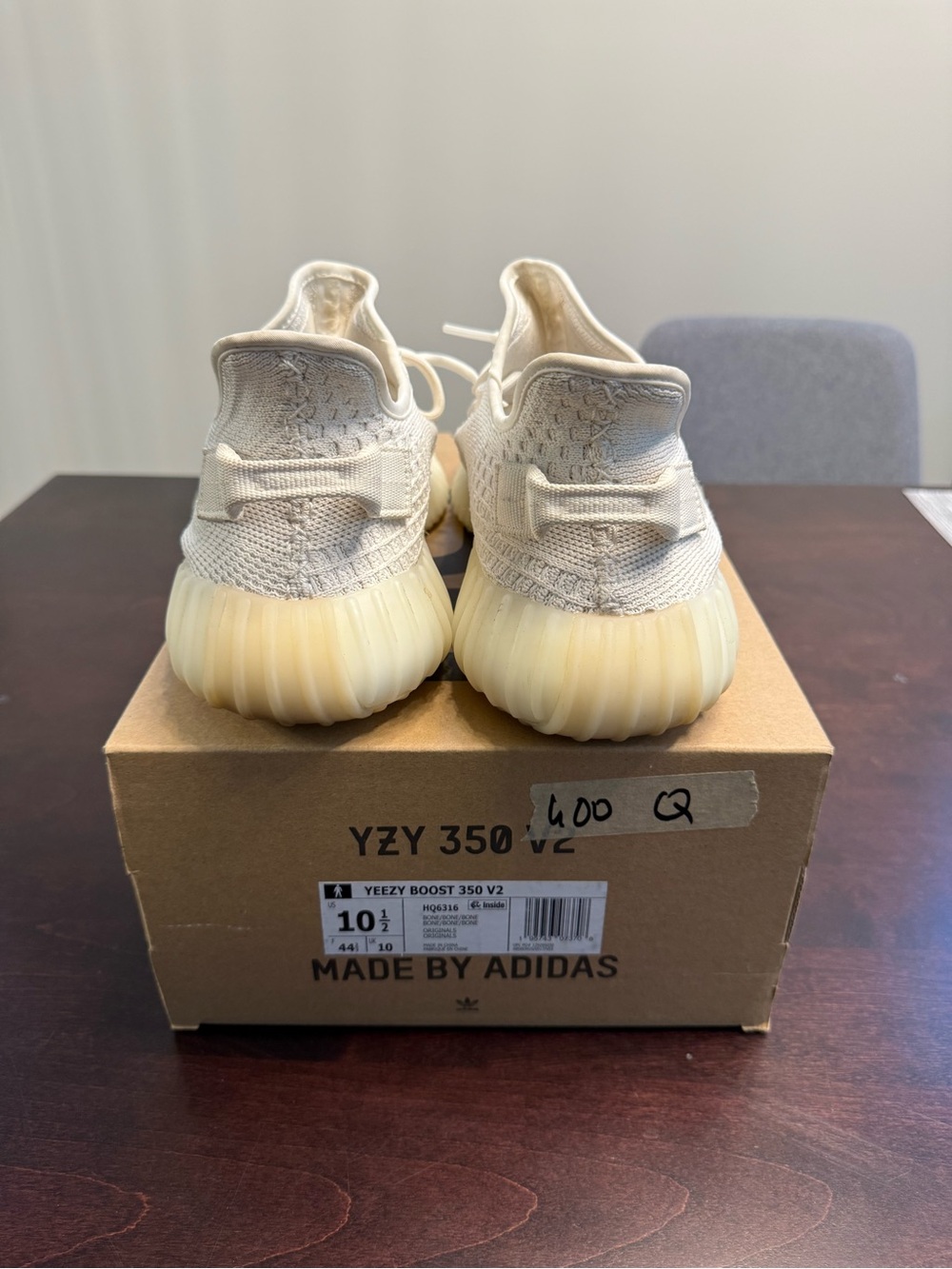 Adidas Yeezy Boost 350 V2 bone White Sneakers - Picture 5 of 8